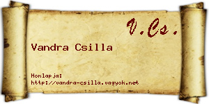 Vandra Csilla névjegykártya